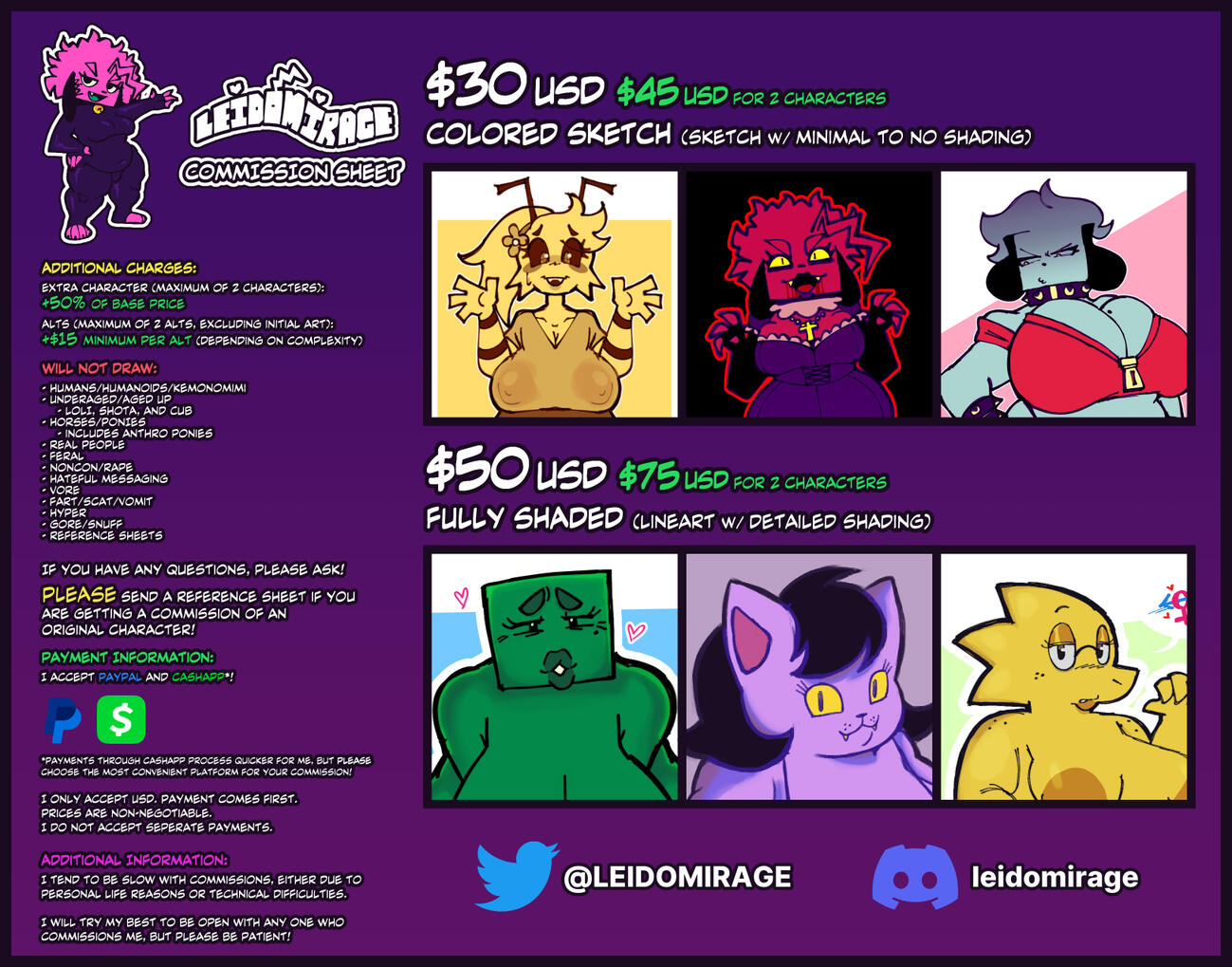 Commission Sheet